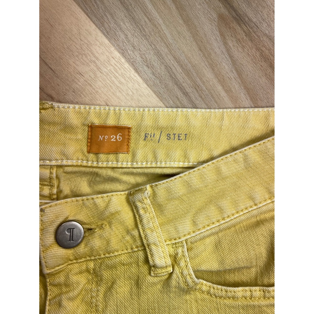 Pilcro and the Letterpress Stet Slim Jeans Yellow Low Rise Size 26 Anthropologie - Picture 2 of 12